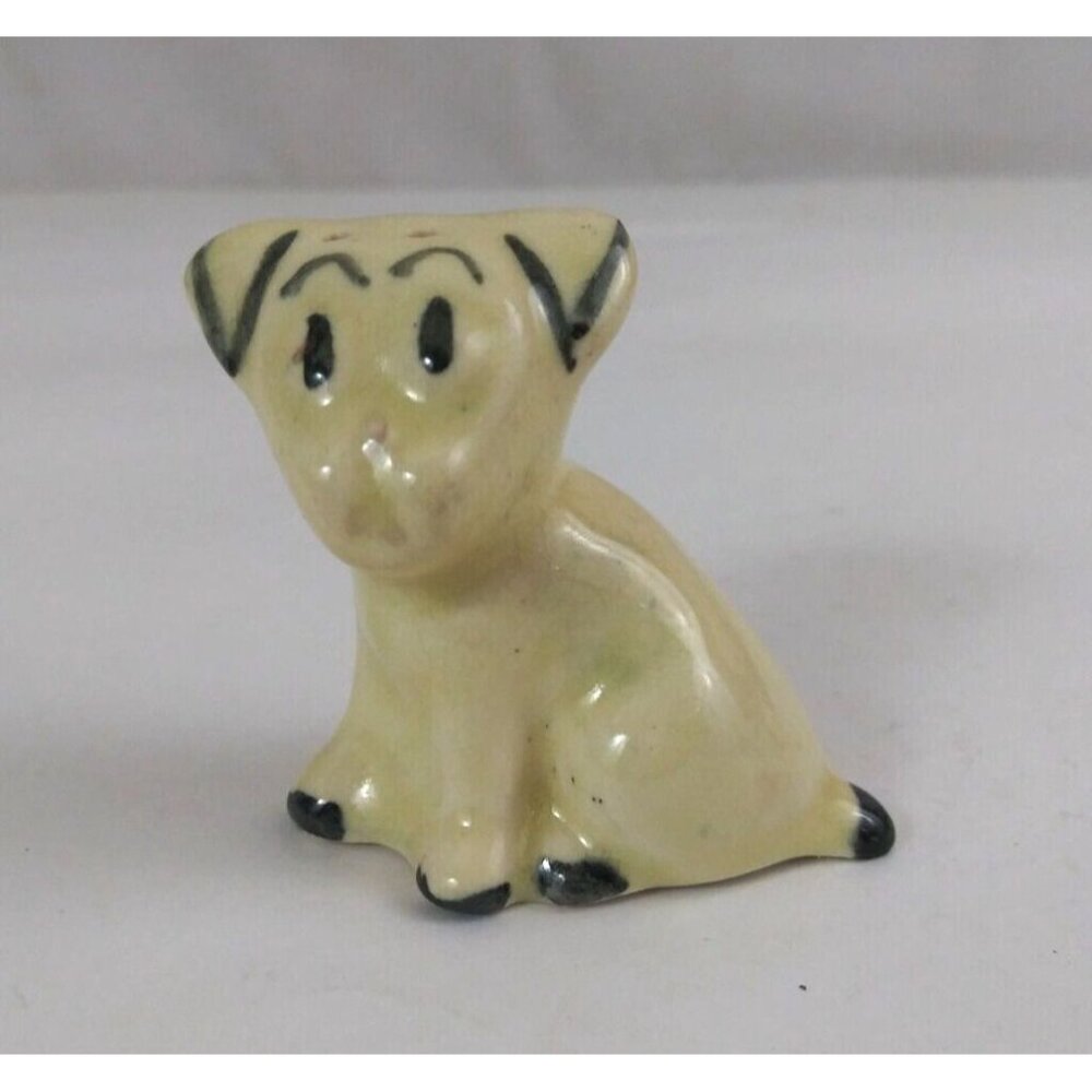 Vintage White Surprised Adorable Puppy Dog 2.25" Salt & Pepper Shakers Japan - Picture 8 of 13